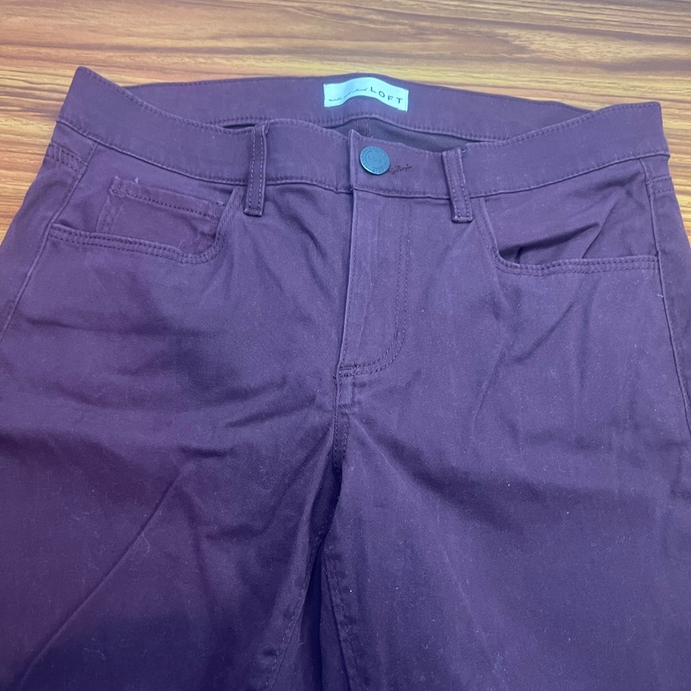LOFT Women's Skinny Pants in Deep Purple